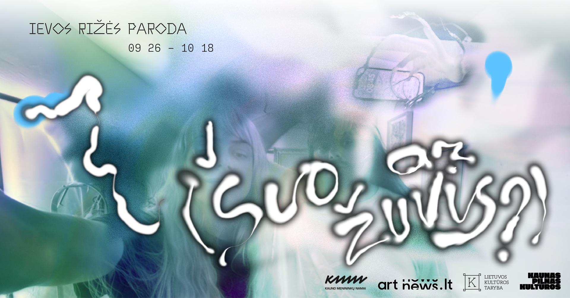 Sapnas pilvu į viršų (šuo ar žuvis?) | Ievos Rižės paroda | Kauno menininkų namai